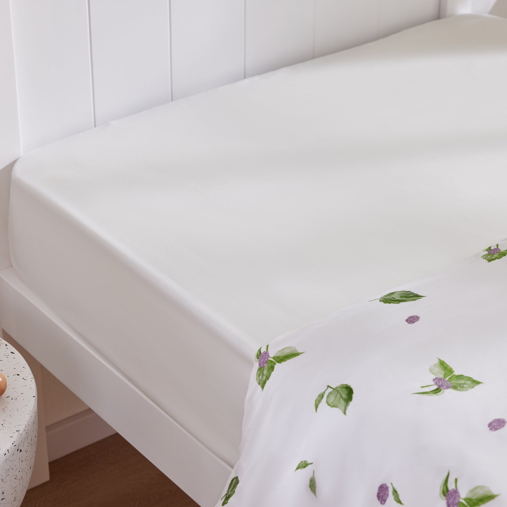 Silk Blended Fitted Sheet - Blanc