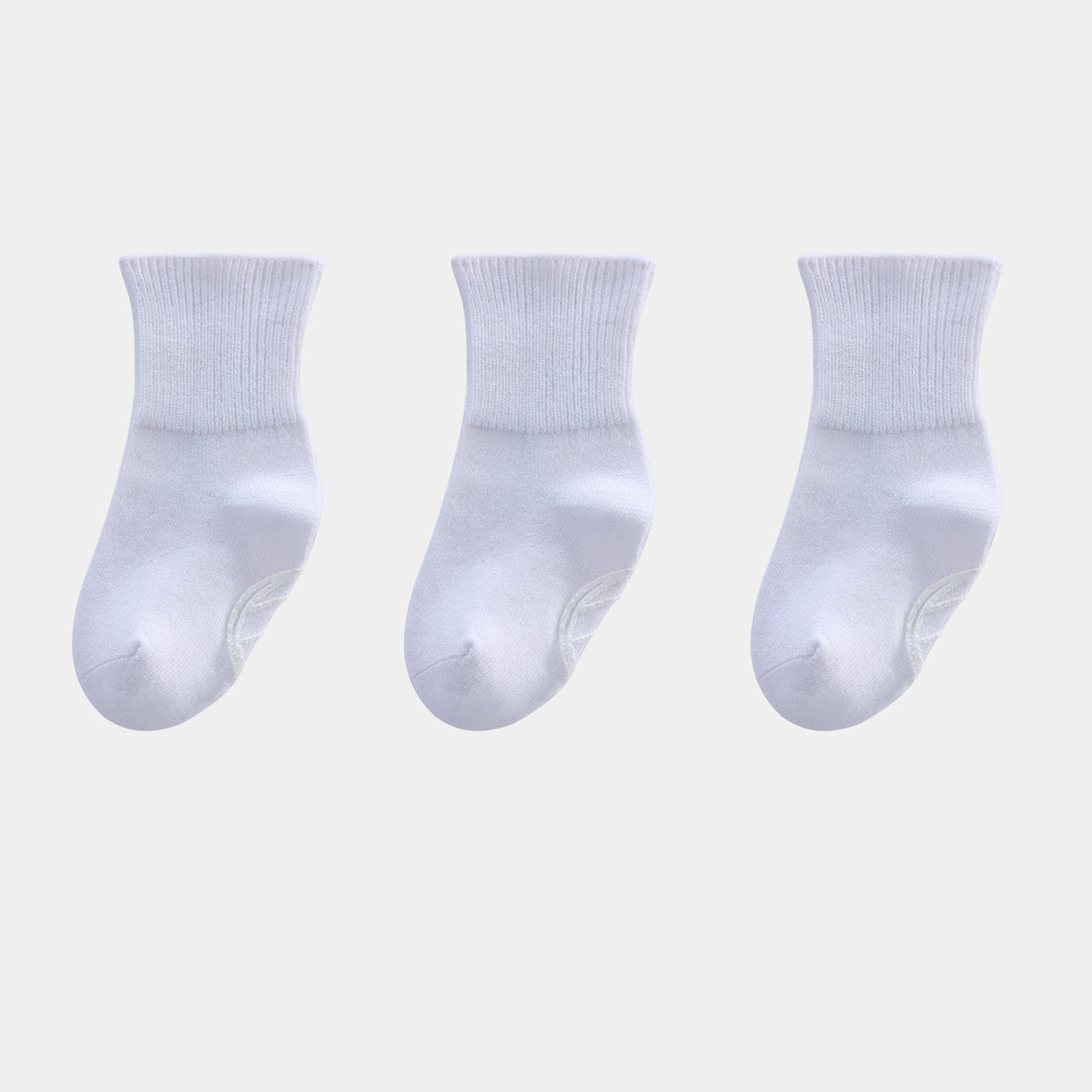 Silk Blended Anti Slip Socks - White 3-Pair Set