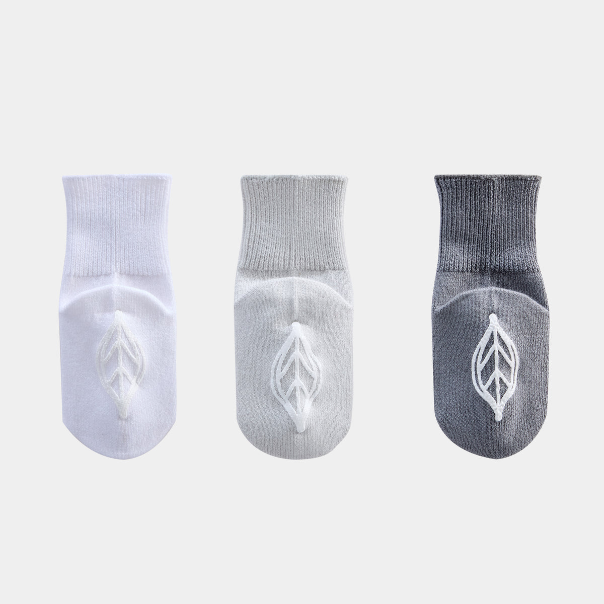 Silk Blended Anti Slip Socks - Grey 3-Pair Set
