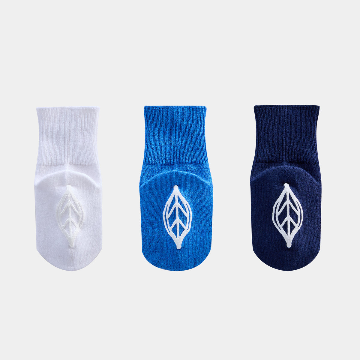 Silk Blended Anti Slip Socks - Blue 3-Pair Set