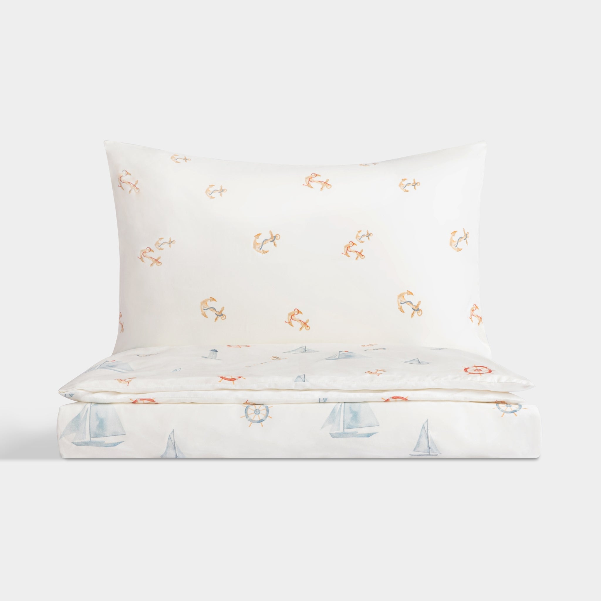 Silk Blended Bed Linen Set - Marine