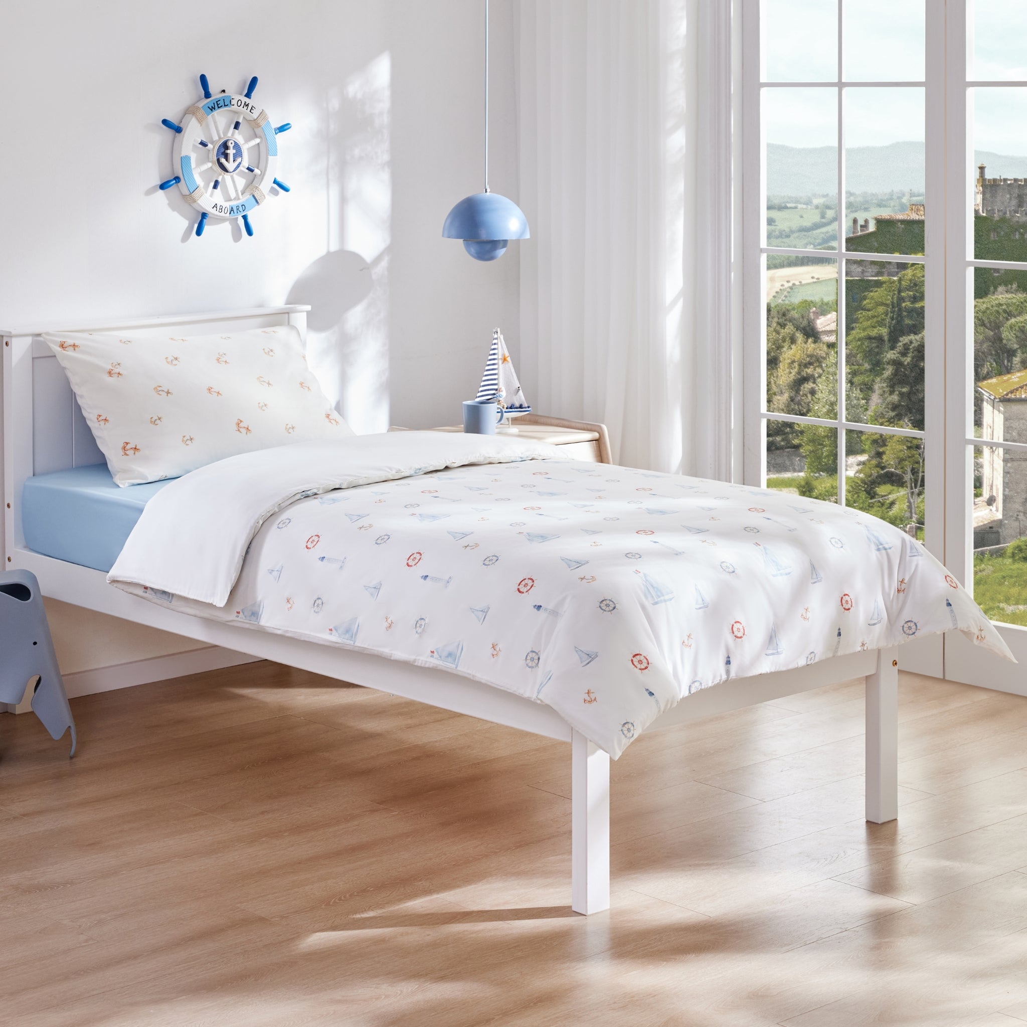 Silk Blended Bed Linen Set - Marine