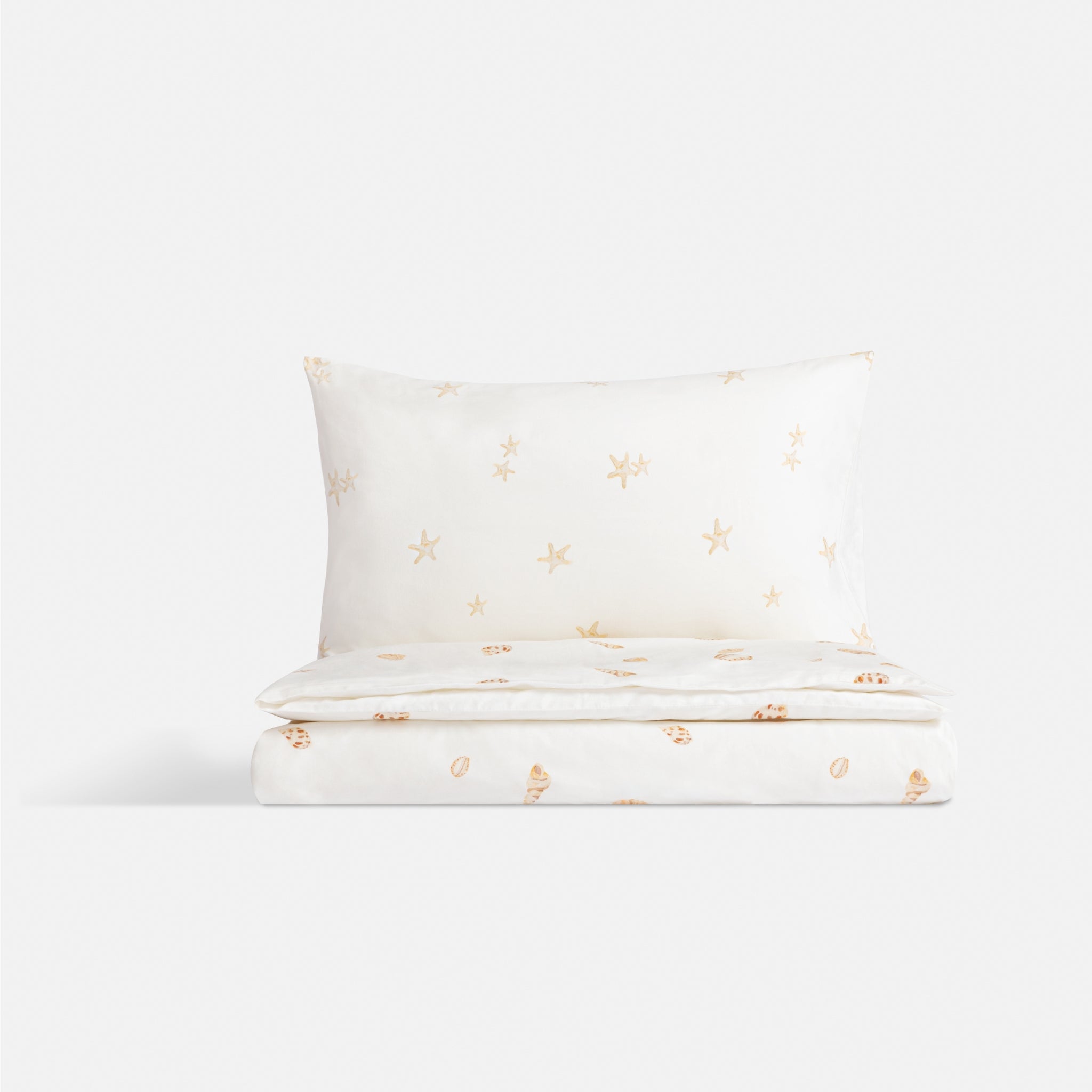 Silk Blended Bed Linen Set - Coquillages Dorés