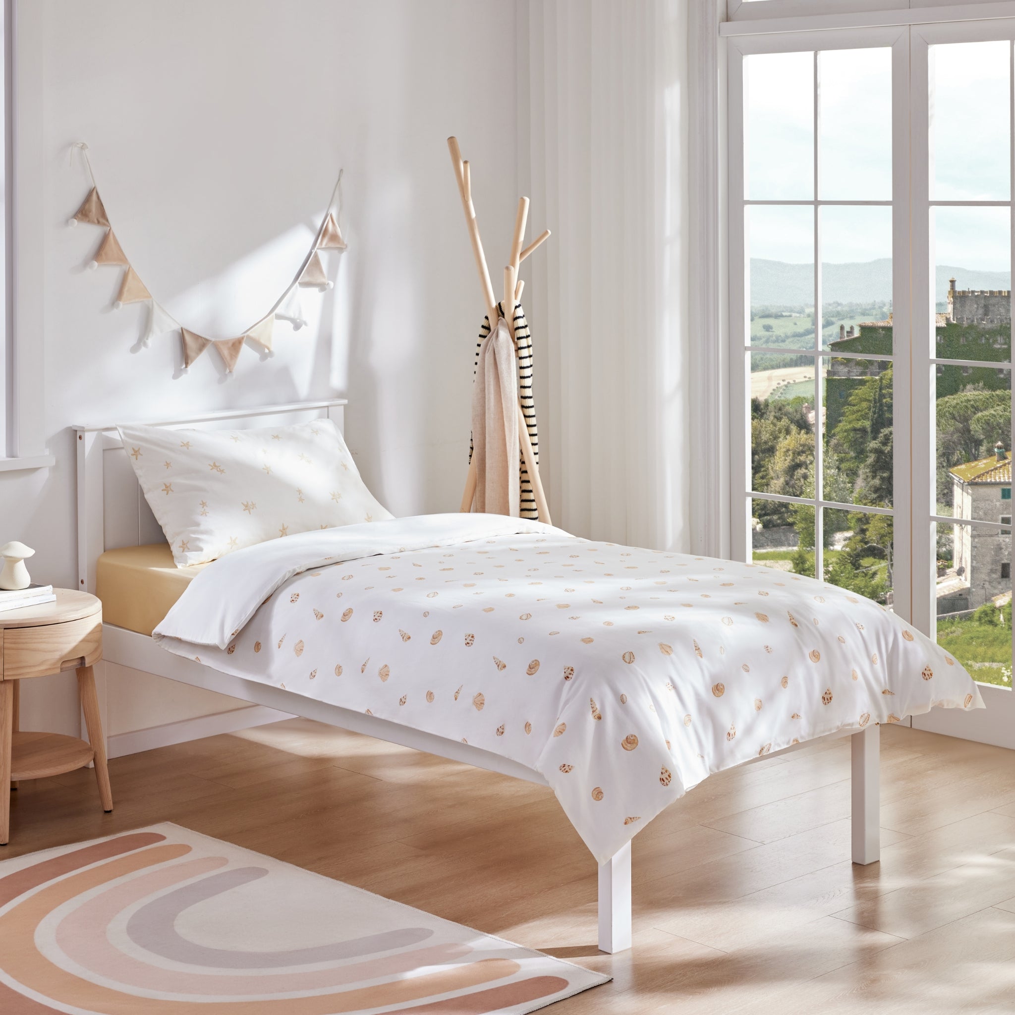 Silk Blended Bed Linen Set - Coquillages Dorés
