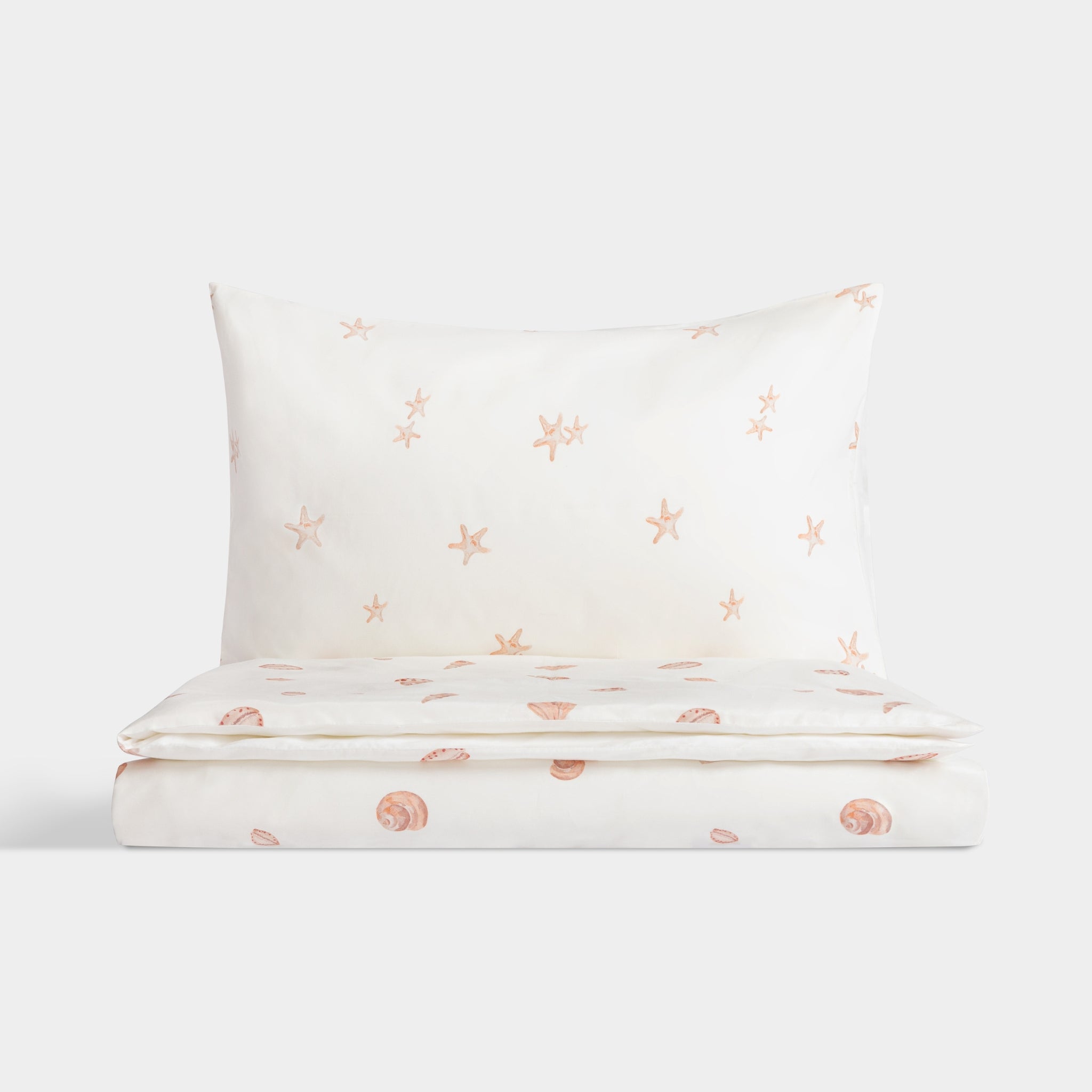 Silk Blended Bed Linen Set - Coquillages Roses