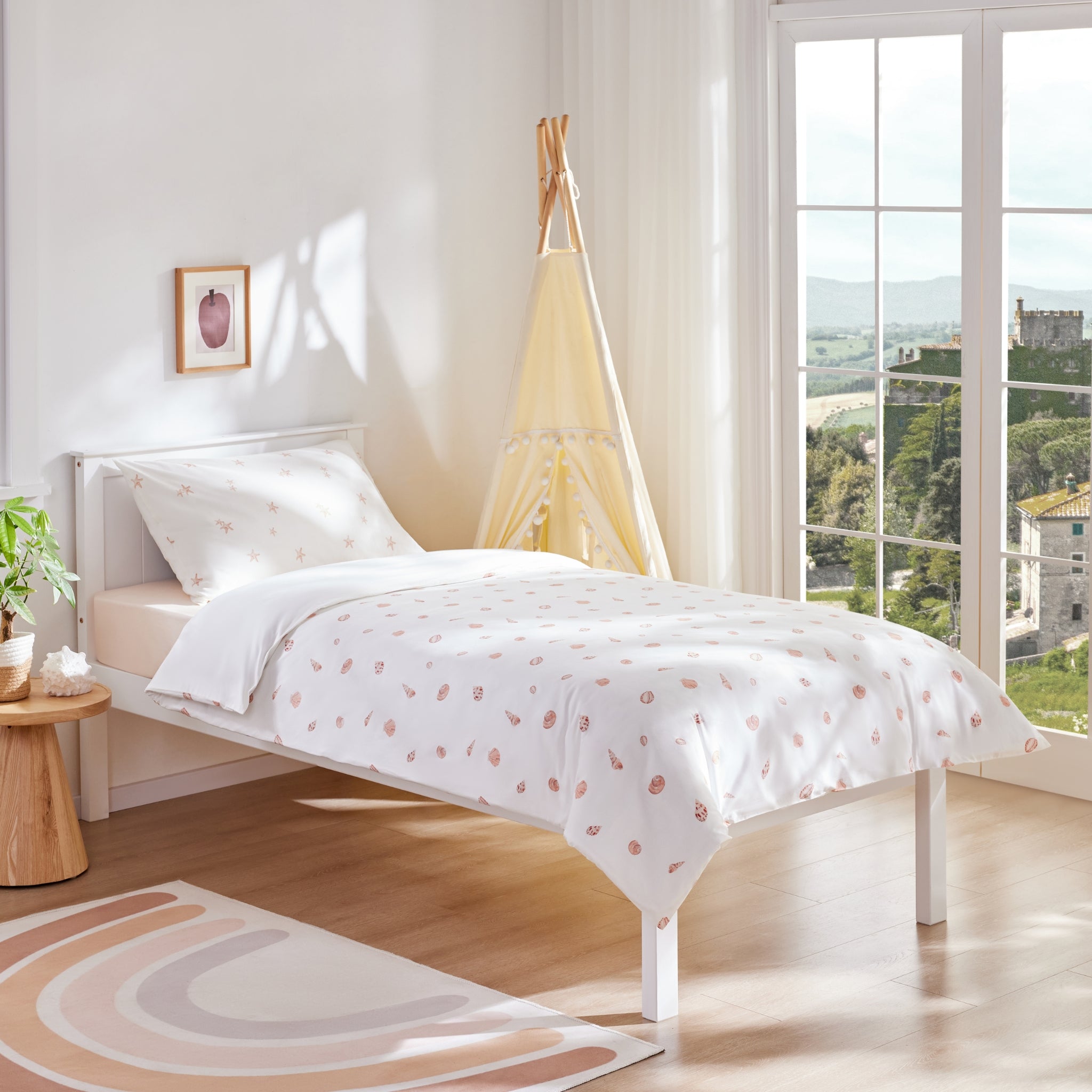 Silk Blended Bed Linen Set - Coquillages Roses