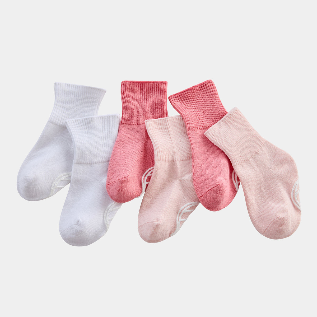 Silk Blended Anti Slip Socks - Pink 3-Pair Set