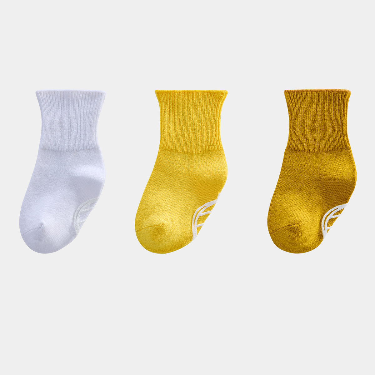 Silk Blended Anti Slip Socks - Yellow 3-Pair Set