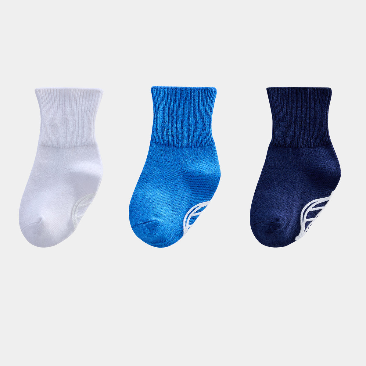 Silk Blended Anti Slip Socks - Blue 3-Pair Set