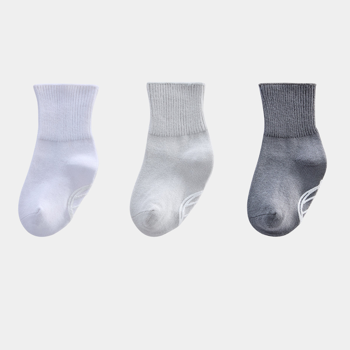Silk Blended Anti Slip Socks - Grey 3-Pair Set