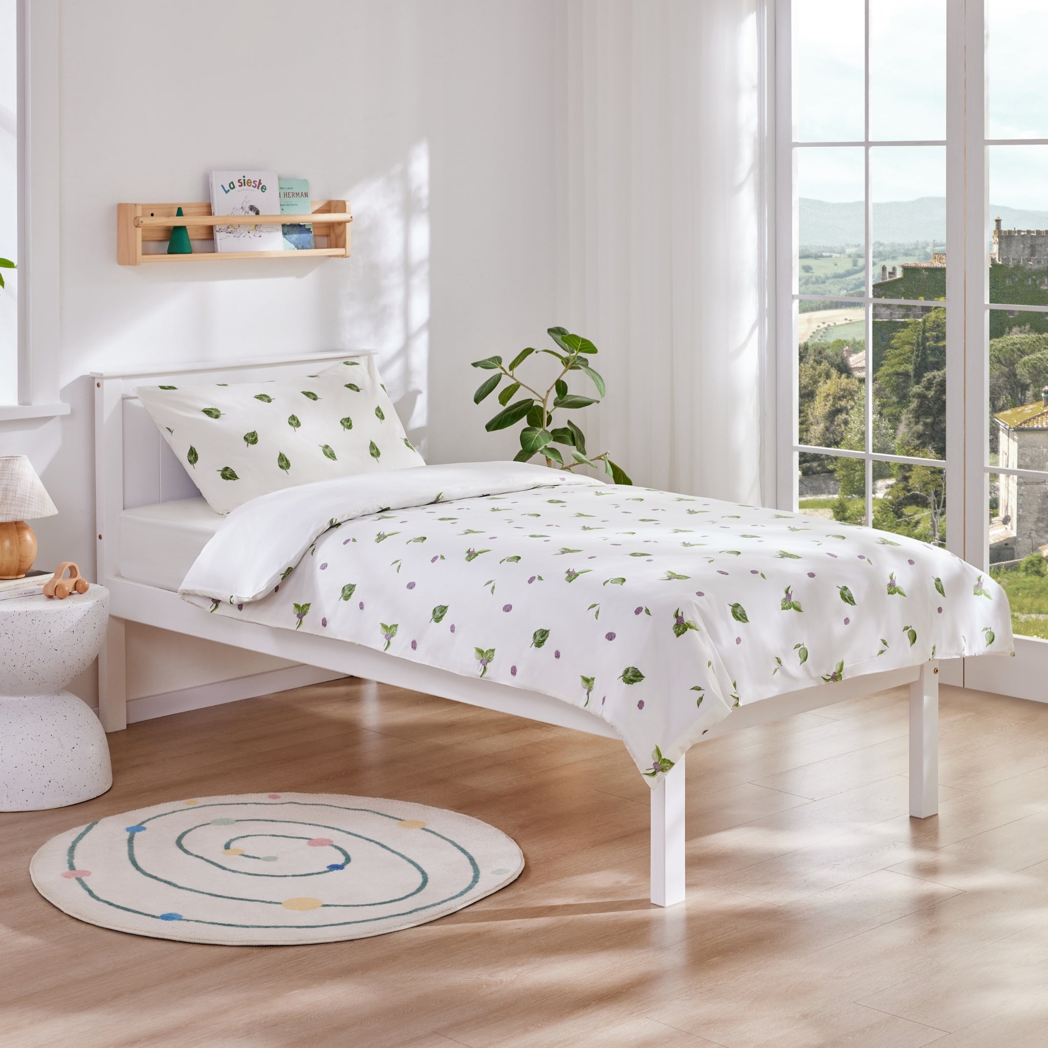 Silk Blended Bed Linen Set - Feuilles Vertes