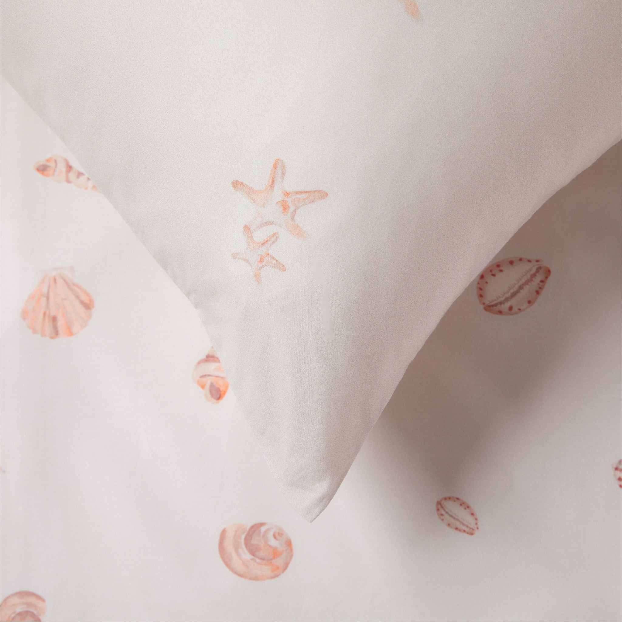 Silk Blended Bed Linen Set - Coquillages en Rose Pâle